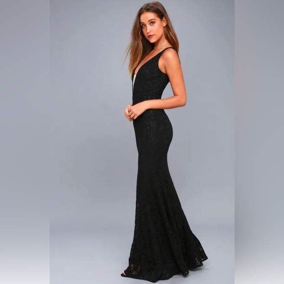 LULUS Everly Black Lace Maxi Dress Size XS - Picture 4 of 11
